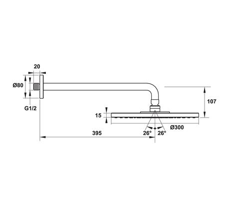Sen đầu gắn tường Raindacen S 300 589.29.550